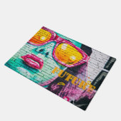 Graffiti Future is helder meisje en zonnebril Deurmat (Schuin)