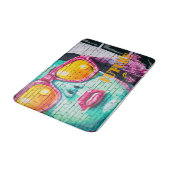 Graffiti Future is helder neonmeisje en zonnebrill Badmat (Gekanteld)