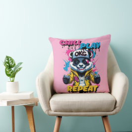 Graffiti Gamer Panda Pop Kussen