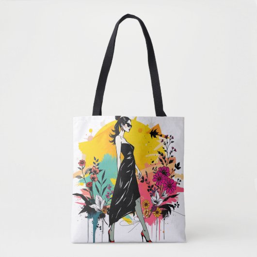 Graffiti Garden Muse Riso Dubbelzijdig🎨🌿 Tote Bag (Voorkant)