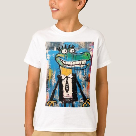 Graffiti Gator Straatkunst Krokodil T-shirt (Voorkant)