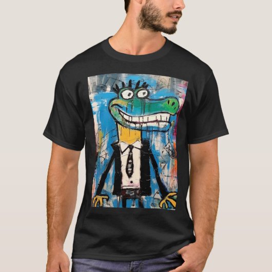 Graffiti Gator Straatkunst Krokodil T-shirt (Voorkant)