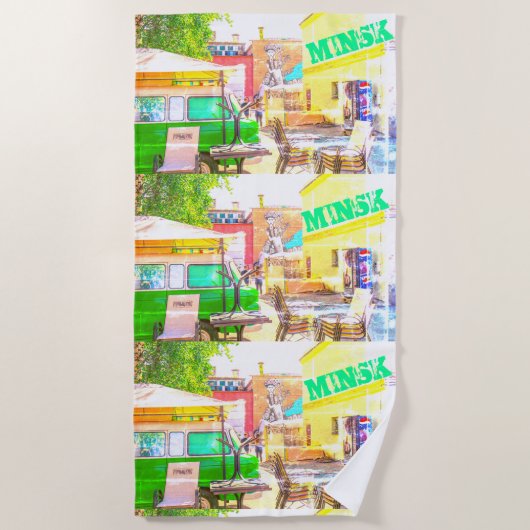 Graffiti-gebied van de architectuur van Minsk Bela Strandlaken (Voorkant)