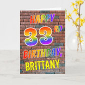 Graffiti Geïnspireerd Rainbow Look HAPPY 33E VERJA Kaart (Gele Bloem)