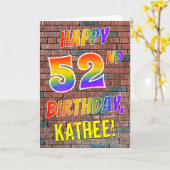 Graffiti Geïnspireerd Rainbow Look HAPPY 52E VERJA Kaart (Gele Bloem)
