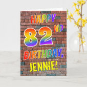 Graffiti Geïnspireerd Rainbow Look HAPPY 82E VERJA Kaart (Gele Bloem)