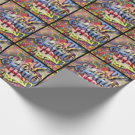 Graffiti gekrabd, gekrabd, of GESPIJNDE stenen Cadeaupapier (Hoek)