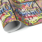 Graffiti gekrabd, gekrabd, of GESPIJNDE stenen Cadeaupapier (Rol Hoek)