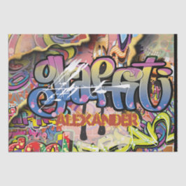 Graffiti gekrabd, gekrabd, of GESPIJNDE stenen Tissuepapier