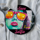 Graffiti Geloof in je Selfie-Button Ronde Button 6,0 Cm (In situ)
