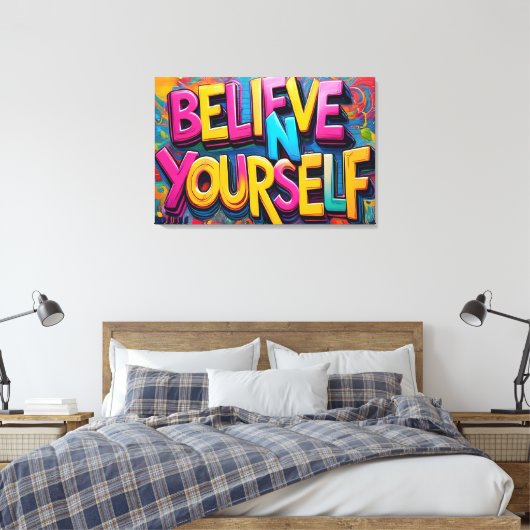 Graffiti Geloof In Jezelf Canvas Kunst (Insitu (Slaapkamer))