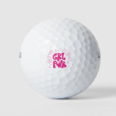 Graffiti Girl Power Doodle Girly Doodle Power Girl Golfballen (Voorkant)