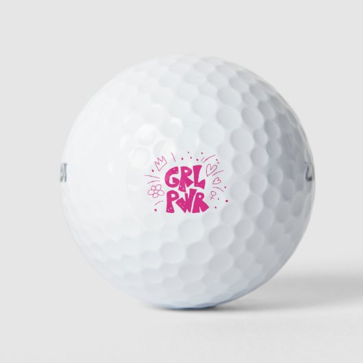 Graffiti Girl Power Doodle Girly Doodle Power Girl Golfballen (Voorkant)