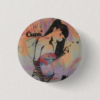 Graffiti Girl Ronde Button 3,2 Cm