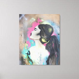 Graffiti Girl, verouderd Canvas