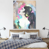 Graffiti Girl, verouderd Canvas (Insitu (Slaapkamer))