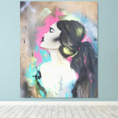 Graffiti Girl, verouderd Canvas (Insitu (Houten vloer))
