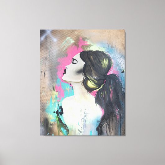 Graffiti Girl, verouderd Canvas Afdruk (Voorkant)