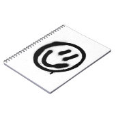 graffiti glimlachend gezicht emoticon zwart op wit notitieboek (Linkerzijde)