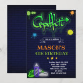 Graffiti gloed in de donkere uitnodiging (Voorkant / Achterkant)