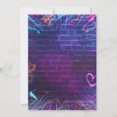 Graffiti gloed neon verjaardag uitnodiging (Achterkant)