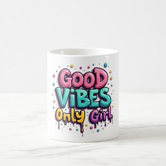 Graffiti Good Vibes Only Girl Mug Koffiemok (Center)