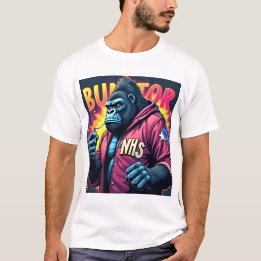 Graffiti Gorilla Urban Streetwear Design T-shirt (Voorkant)