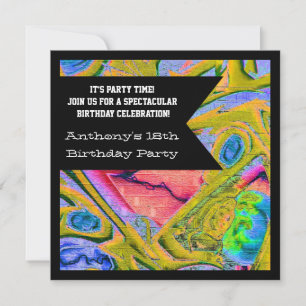 Graffiti Gothic Web Birthday Invitation Kaart