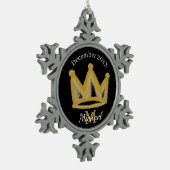 Graffiti goudkroon tin sneeuwvlok ornament (Links)