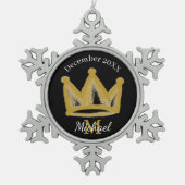 Graffiti goudkroon tin sneeuwvlok ornament (Voorkant)