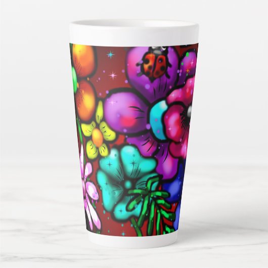 Graffiti Graffiti Art Flower Flowers Latte Mok (Voorkant)