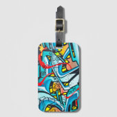 Graffiti-graffiti in de urbane metro bagagelabel (Voorkant (verticaal))