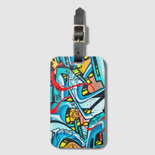 Graffiti-graffiti in de urbane metro bagagelabel (Voorkant (verticaal))