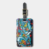 Graffiti-graffiti in de urbane metro bagagelabel (Voorkant verticaal)