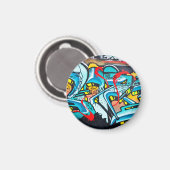 Graffiti-graffiti in de urbane metro magneet (Voorkant / Achterkant)