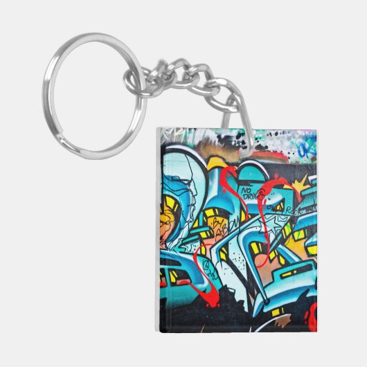 Graffiti-graffiti in de urbane metro sleutelhanger (Voorkant Links)
