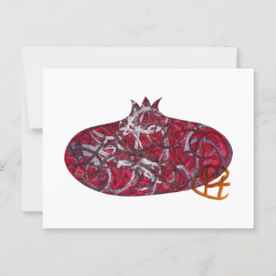 Graffiti Granaatappel Minimalistische Kunst Briefkaart