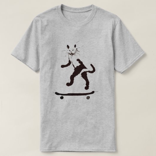 Graffiti Graphic Cat Skateboarder T-Shirt (Design voorkant)
