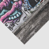 Graffiti Gray Pink Urban Street Brick Wall Art Tissuepapier (Detail)