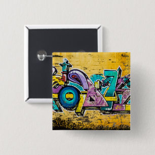Graffiti, Grundarfjordur, IJsland Vierkante Button 5,1 Cm
