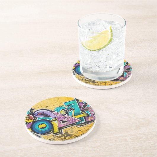 Graffiti, Grundarfjordur, IJsland Zandsteen Onderzetter (Zijkant)