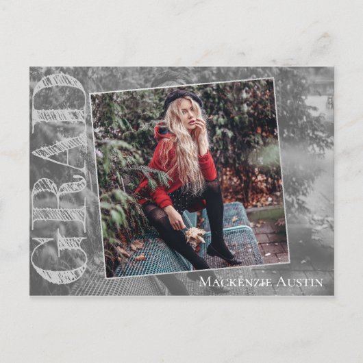 Graffiti Grunge Afstudeerder | Afstuderen Foto bed Briefkaart (Voorkant)