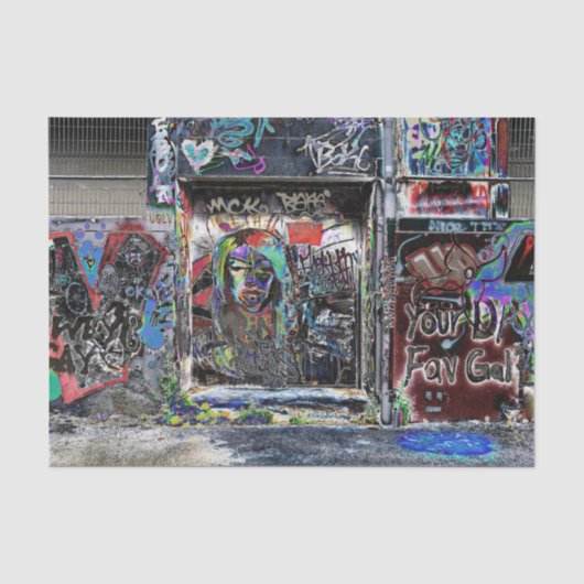 Graffiti Grunge Kleurrijke Straatmuur Kunst Tissuepapier (Voorkant)