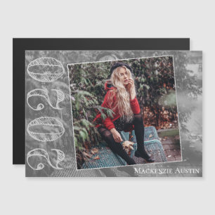 Graffiti Grunge   Modern Afstuderen Foto Keepsake Magnetische Uitnodiging