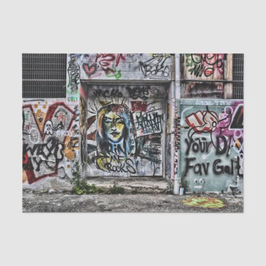 Graffiti Grunge Stedelijke Straatmuur Kunst Tissuepapier (Voorkant)