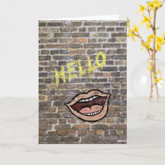 Graffiti-Hallo Kaart (Gele Bloem)
