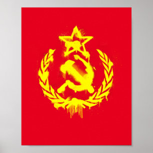 Graffiti Hammer & Sickle Poster