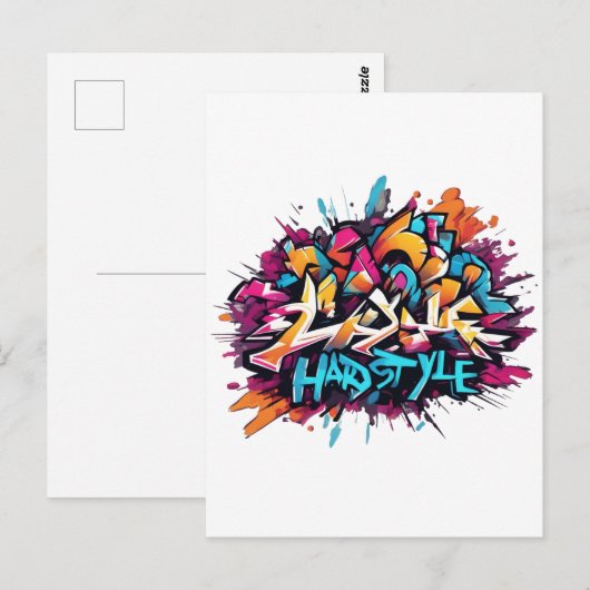 Graffiti "Hardstayle" Briefkaart (Voorkant / Achterkant)