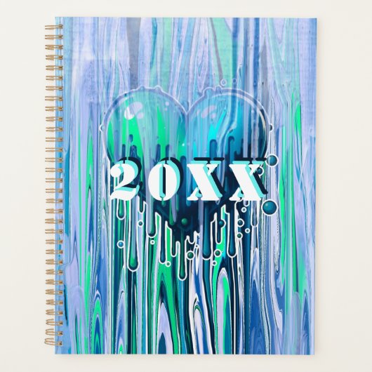 Graffiti Hart Blauw en Groen  Planner (Voorkant)