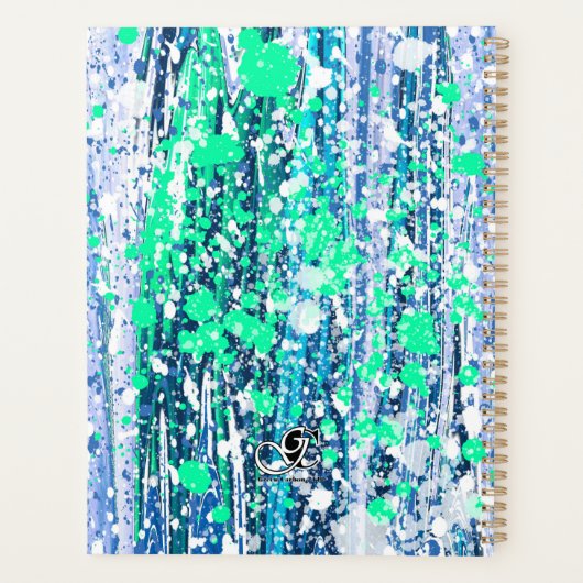 Graffiti Hart Blauw en Groen  Planner (Achterkant)